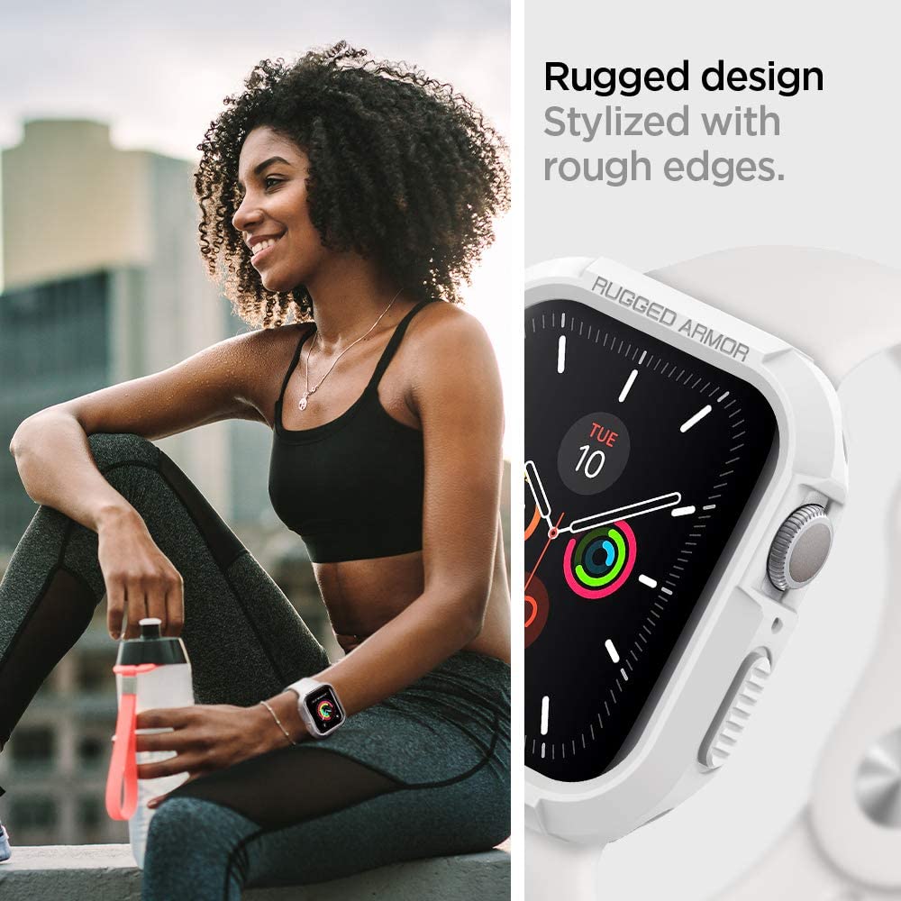 Spigen Rugged Armor Designed for Apple Watch Case for 40mm Series 6/SE/5/4 - White - e4cents