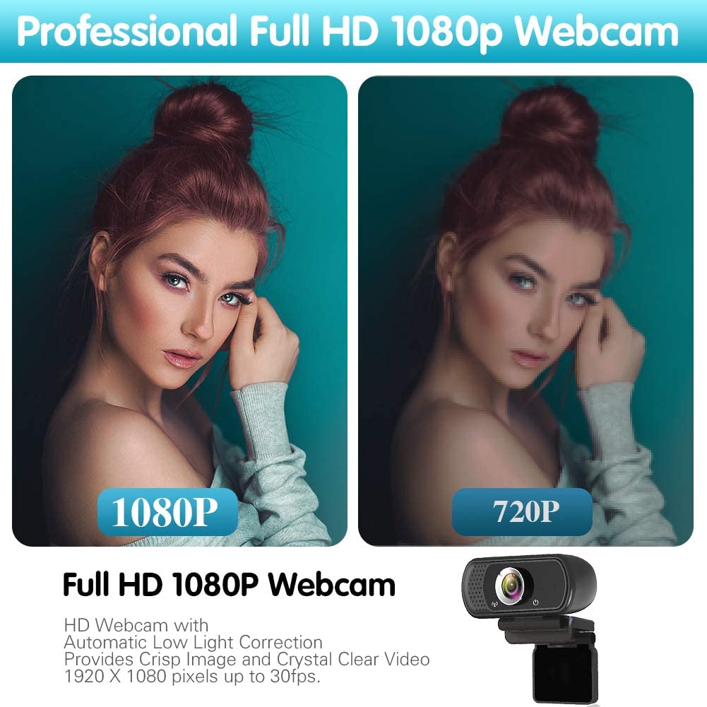 1080P Webcam,Live Streaming Web Camera with Stereo Microphone (LNC)