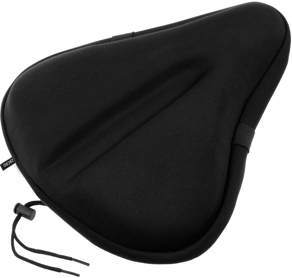 Zacro Big Size Exercise Bike Seat Cover, Soft Wide Gel Bicycle Cushion for Bike Saddle, Comfortable Bike Seat Cover Fits Cruiser and Stationary Bikes, Indoor Cycling. - e4cents