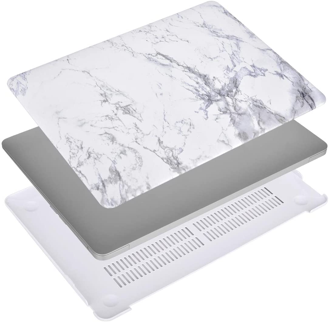 White Marble MacBook Pro 13 inch Case 2017 - 2020 Release. Plastic Pattern Hard Shell  Only Compatible with MacBook Air 13. - e4cents