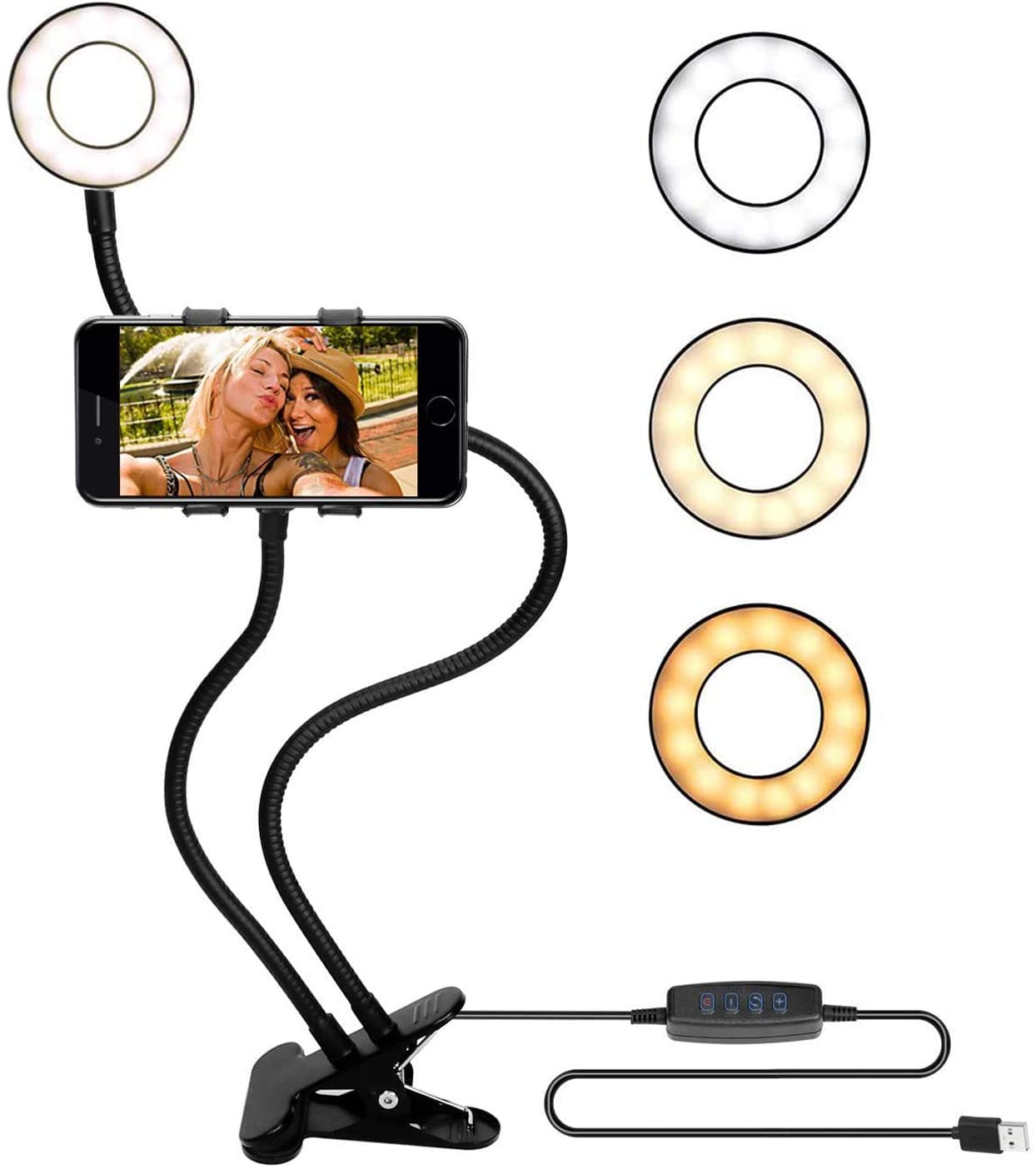 Selfie Ring Light with Cell Phone Holder Stand for Live Stream on social media - e4cents
