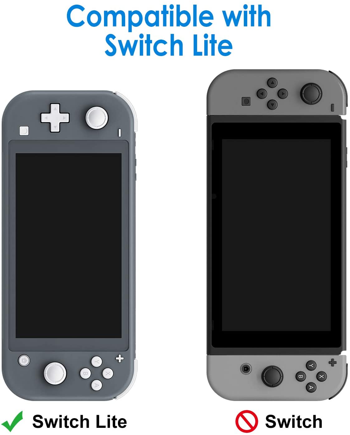 JETech Protective Case for Nintendo Switch Lite 2019, Grip Cover with Shock-Absorption and Anti-Scratch Design, Grey - e4cents
