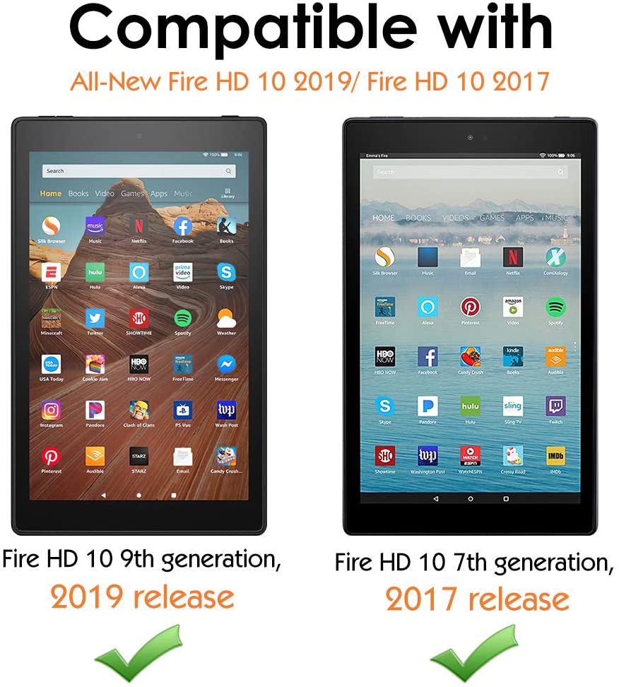 Case for All-New Amazon Fire HD 10 Tablet (7th Generation and 9th Generation, 2017 and 2019 Release) - e4cents