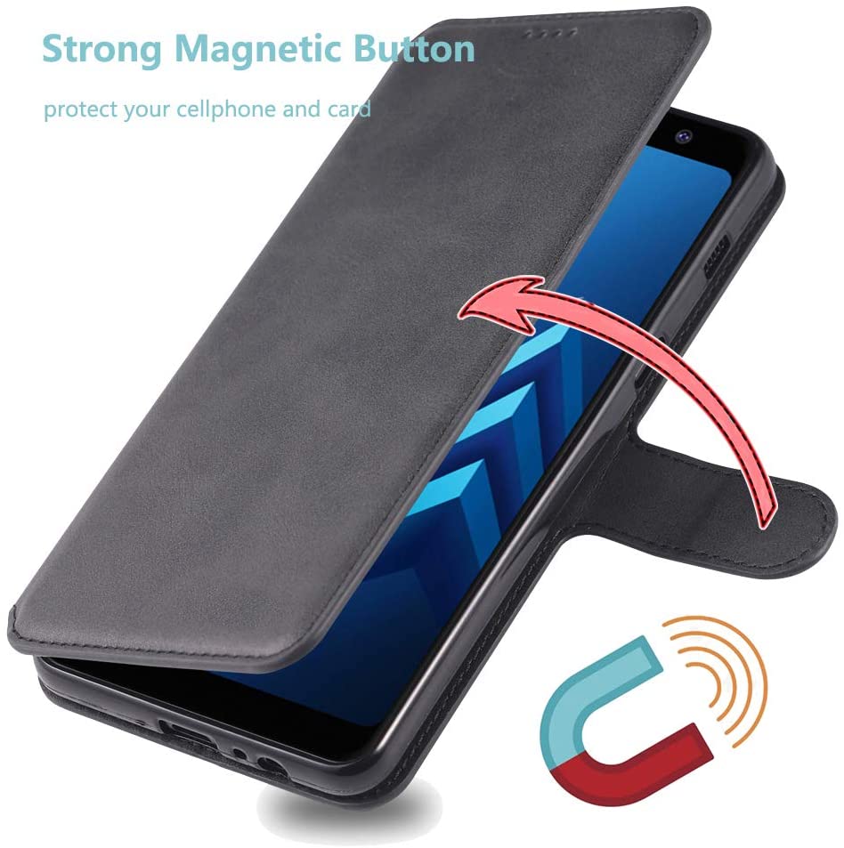 Magnetic Flip Flap Wallet case Leather with Cash Credit Card Slots for galaxy A50 - e4cents