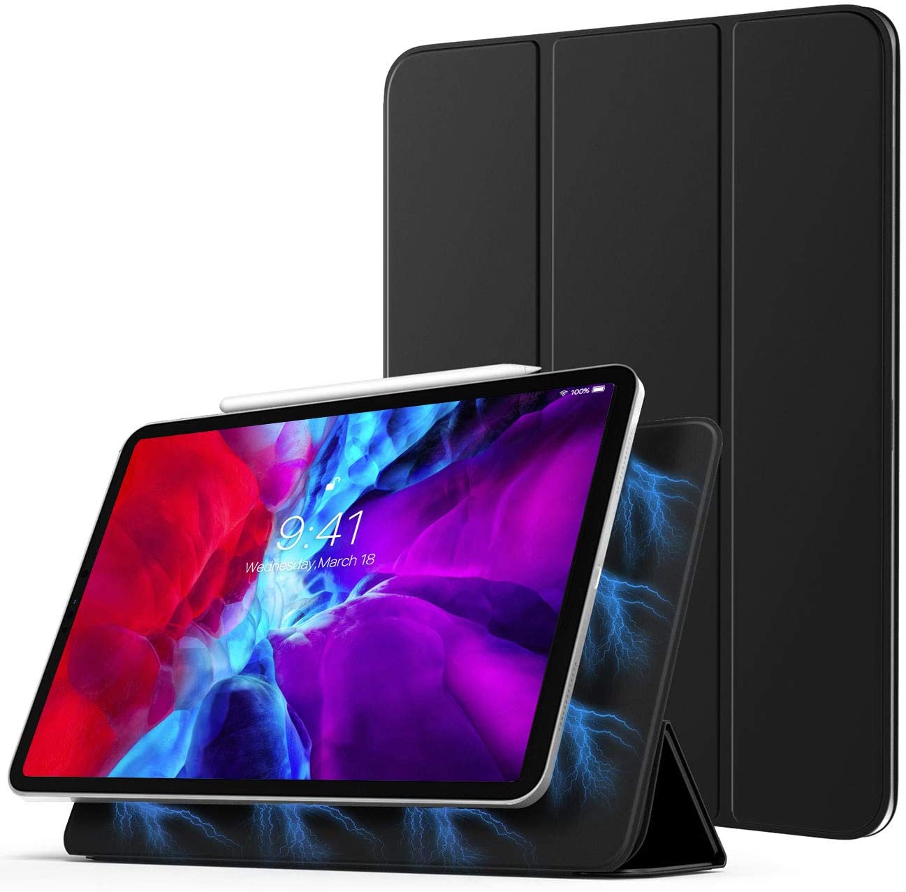 TiMOVO Case for New iPad Pro 12.9 Inch 2020 (4th Generation), Strong Magnetic Trifold Stand Case Cover with Auto Sleep/Wake Fit iPad Pro 12.9" 2020 Release - e4cents