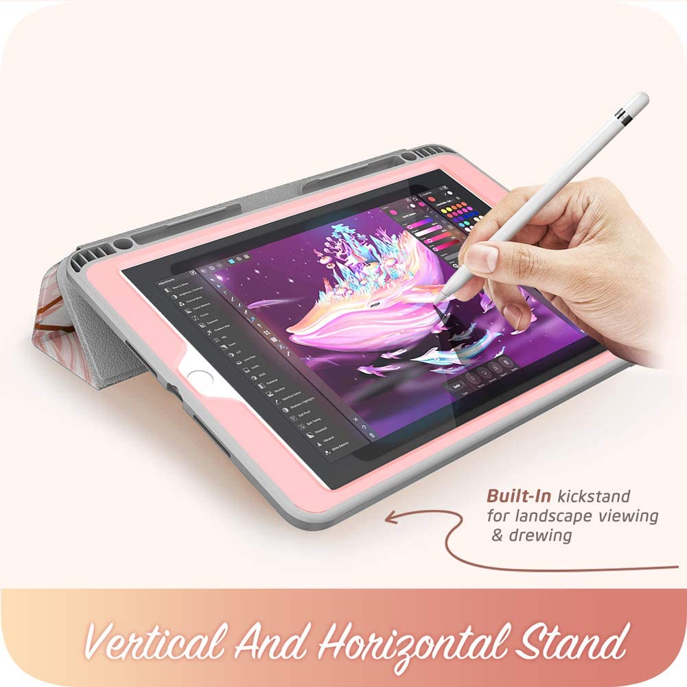 Cosmo Case for New iPad 8th/7th Generation, iPad 10.2 2020 2019 Case - Marble / Rose Gold. - e4cents