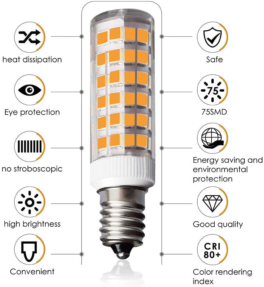 LAMPAOUS E12 LED Bulbs 5W Corn Light Candelabra Bulb 40W Halogen Equivalent - e4cents
