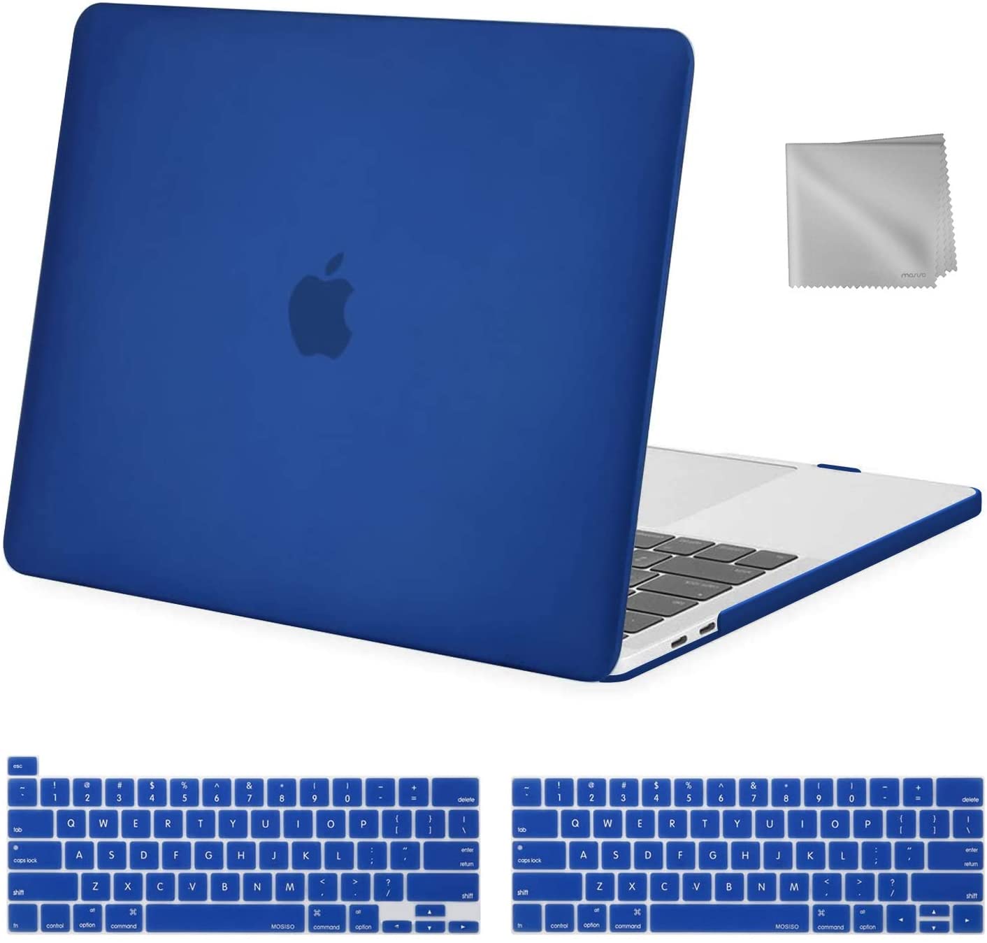 MacBook Pro 13 inch Case (Models: 2012-2017 Release), Protective Plastic Hard Shell Case & Keyboard Cover & Screen Protector, Blue - e4cents