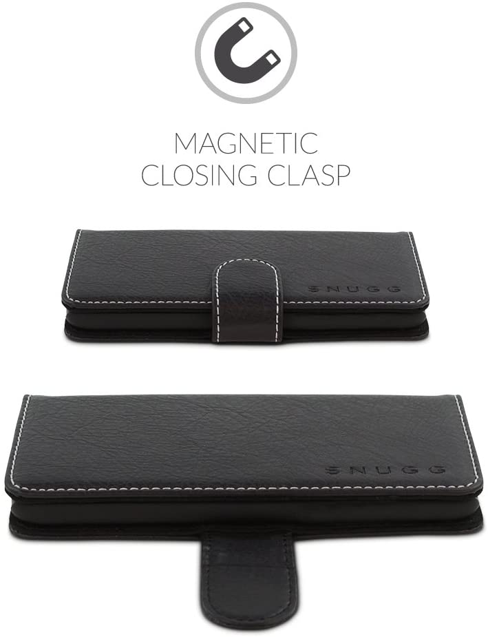 Galaxy S5 Case, Snugg Blackest Black Leather - e4cents