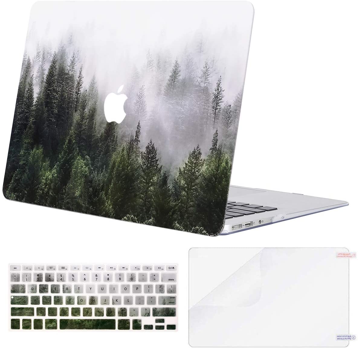 Green Forest -  MacBook Air 13 inch Case 2009 - 2017 Release. Hard case, keyboard & screen protector. - e4cents