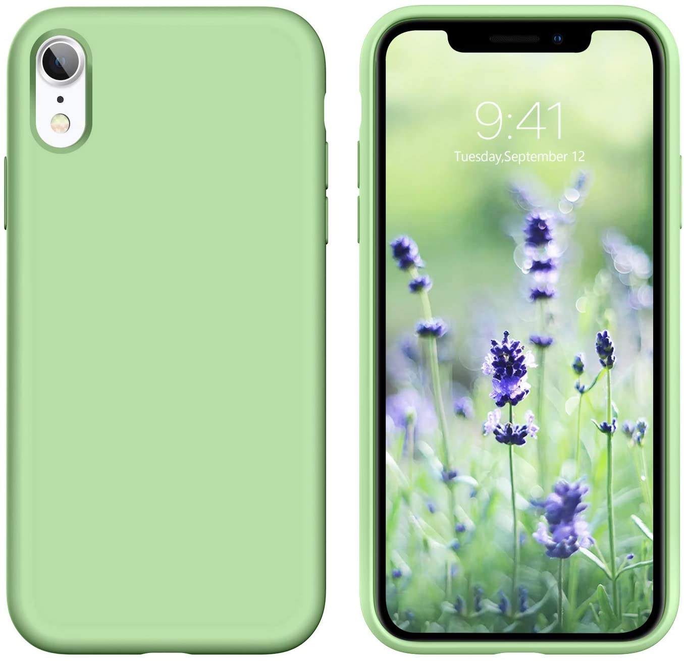 iPhone XR Silicone Soft Gel Rubber Slim Fit  Case. - Matcha Green - e4cents