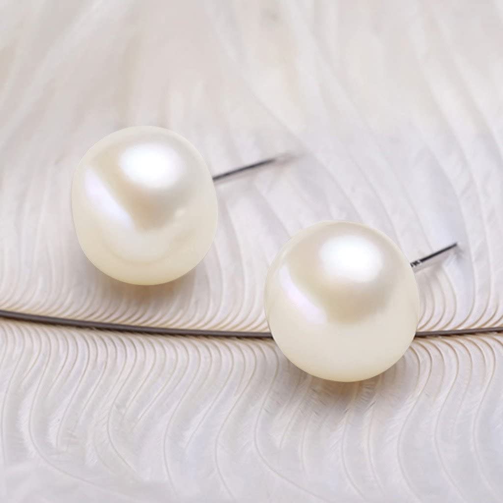 Ever Faith Women 925 Sterling Silver Button Stud Earrings Fashion AAA Freshwater Cultured Pearl - e4cents