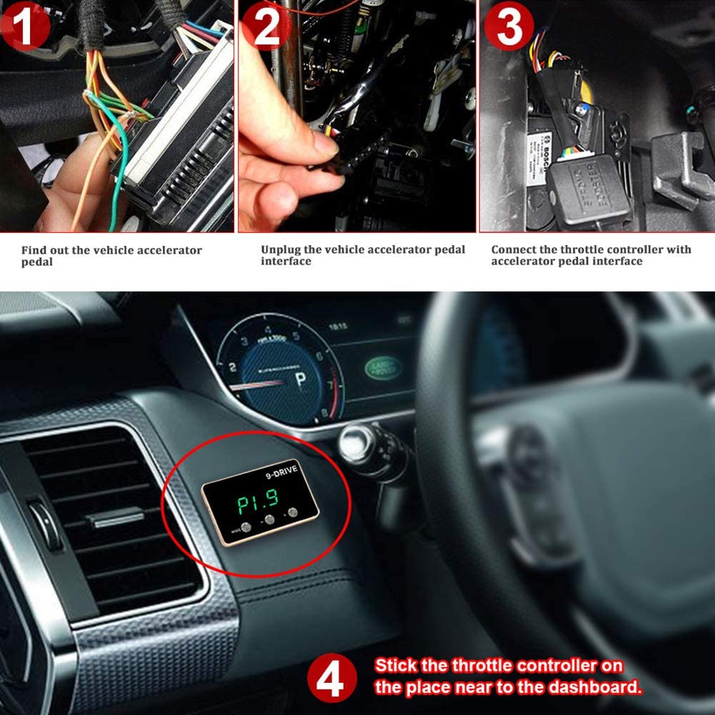 Throttle Response Controller,9 Drive 9-Mode Universal Electronic Throttle Controller For Dodge RAM Ford Honda Chevrolet(Green).