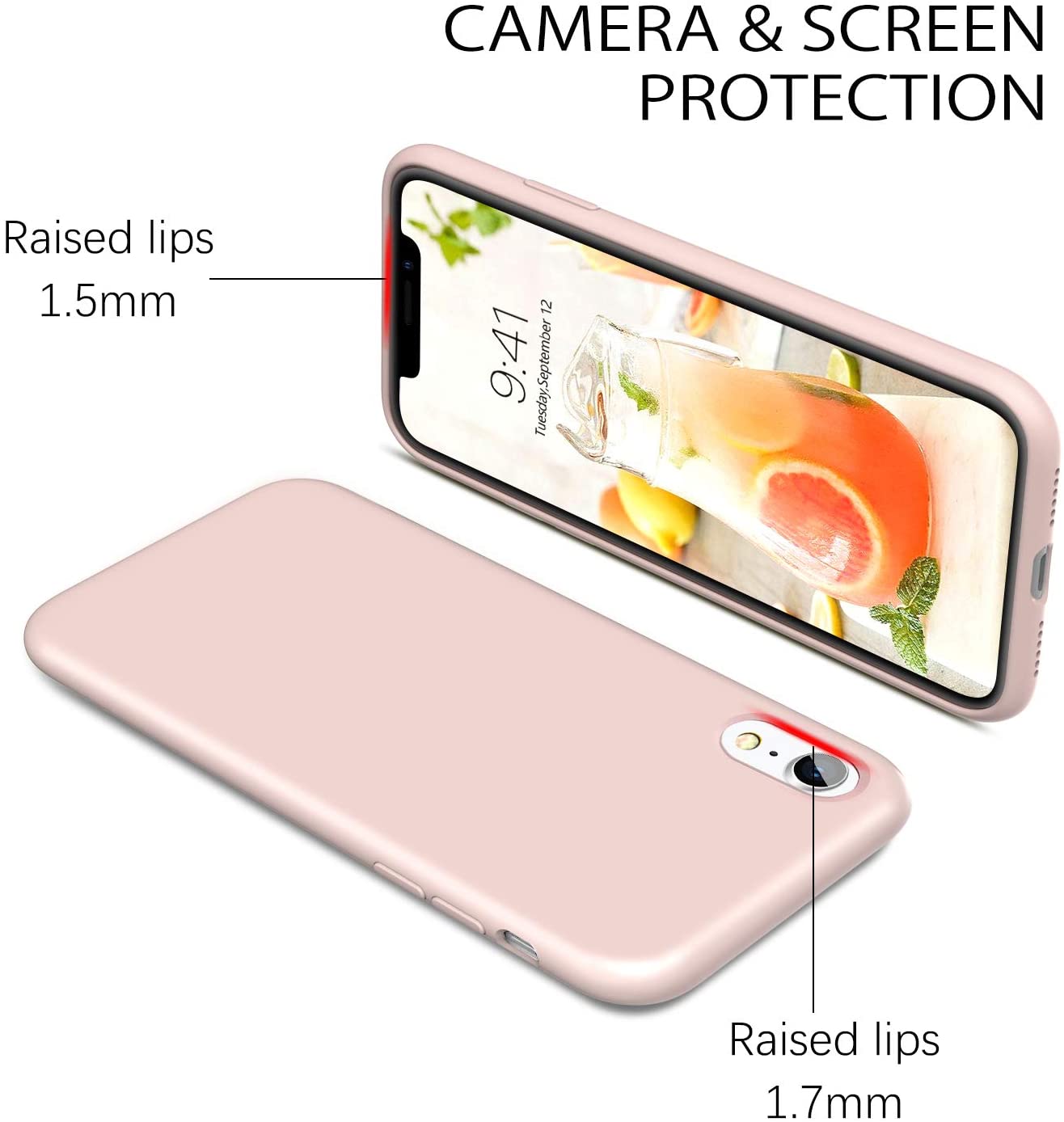 iPhone XR Silicone Soft Gel Rubber Slim Fit  Case. - Peach - e4cents