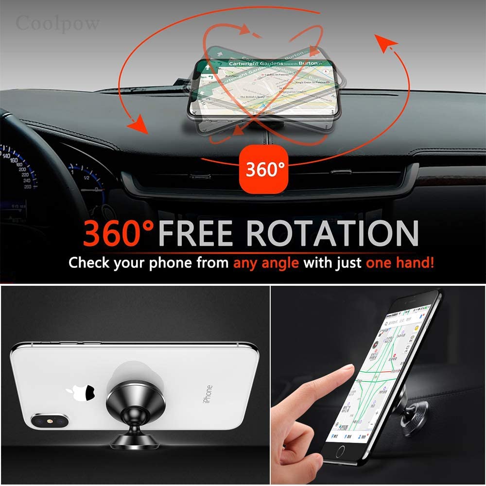 [ 2 Pack ] Magnetic Phone Mount Universal Dashboard car Mount Fits iPhone Samsung etc.