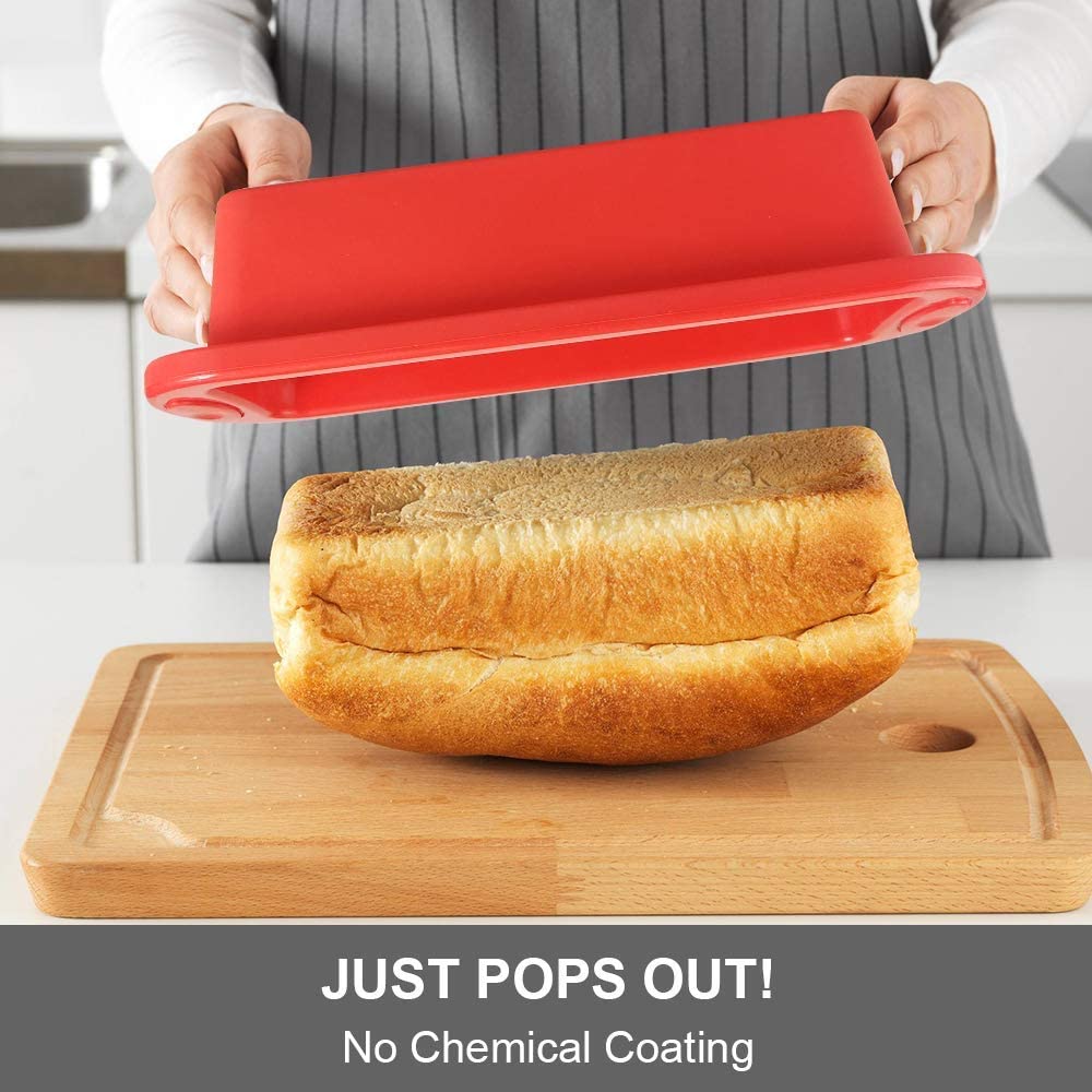 Silicone Bread and Loaf Pans - Set of 2 (RED) - e4cents