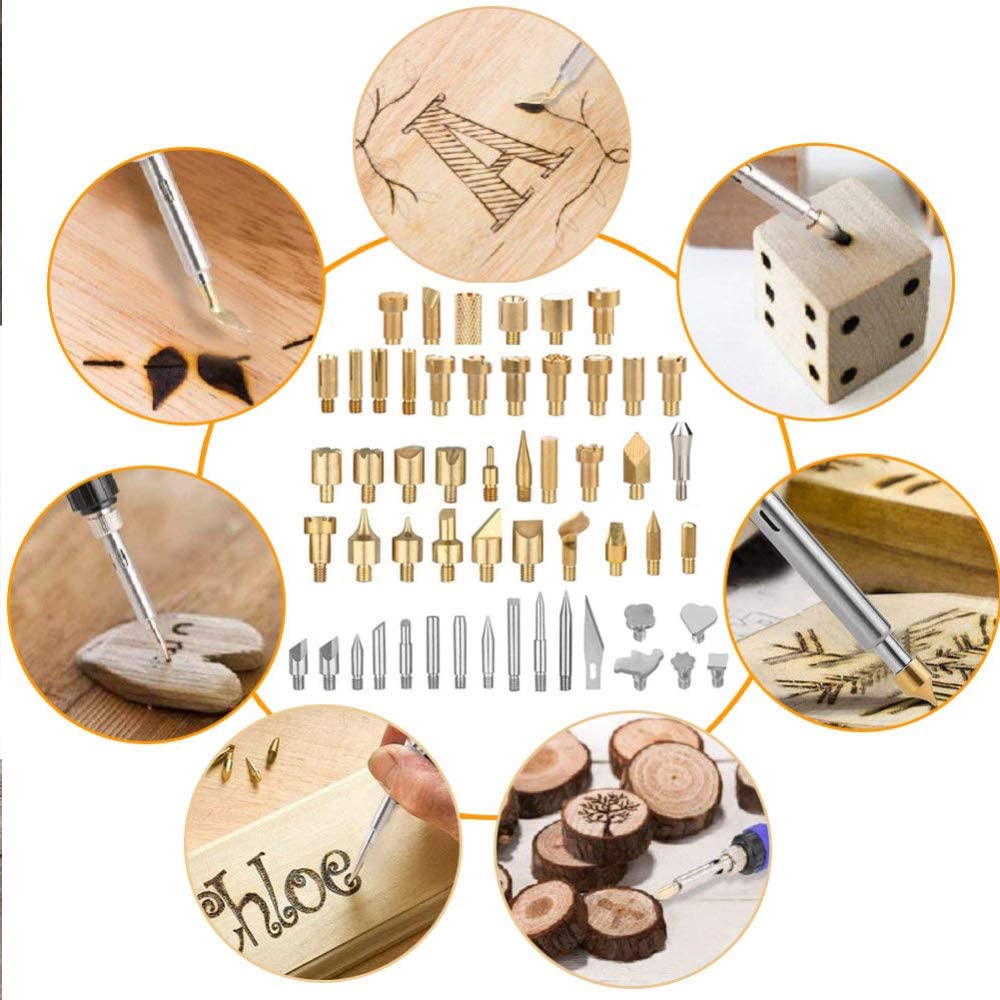 Wood Burning Kit Pyrography Pen Kit for Adults with Number Stencils 46 Pcs.