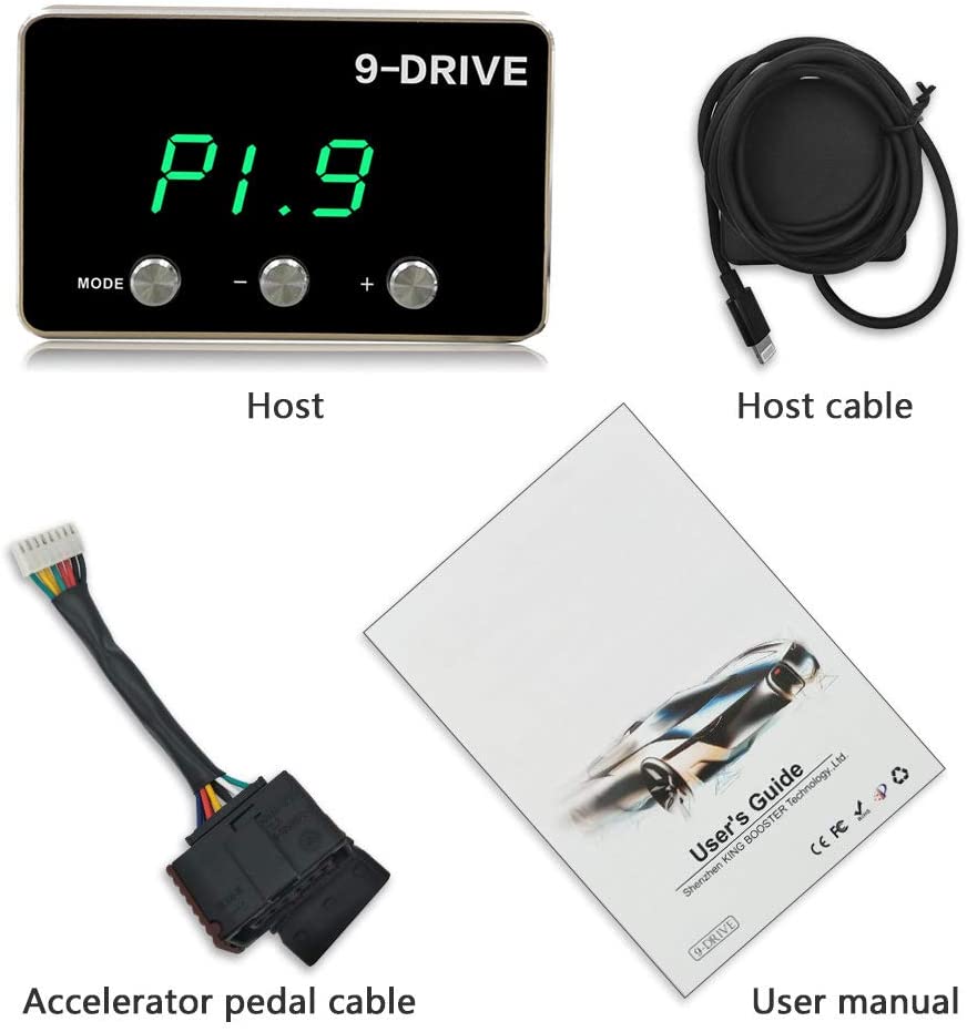 Throttle Response Controller,9 Drive 9-Mode Universal Electronic Throttle Controller For Dodge RAM Ford Honda Chevrolet(Green).