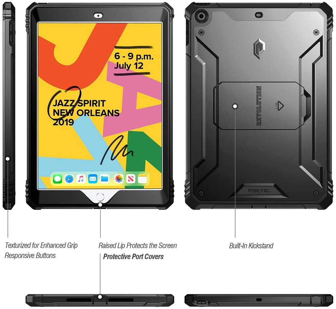 Poetic Revolution Series Designed for iPad 10.2 8th Gen 2020 & 7th Gen 2019 Case / Black - e4cents