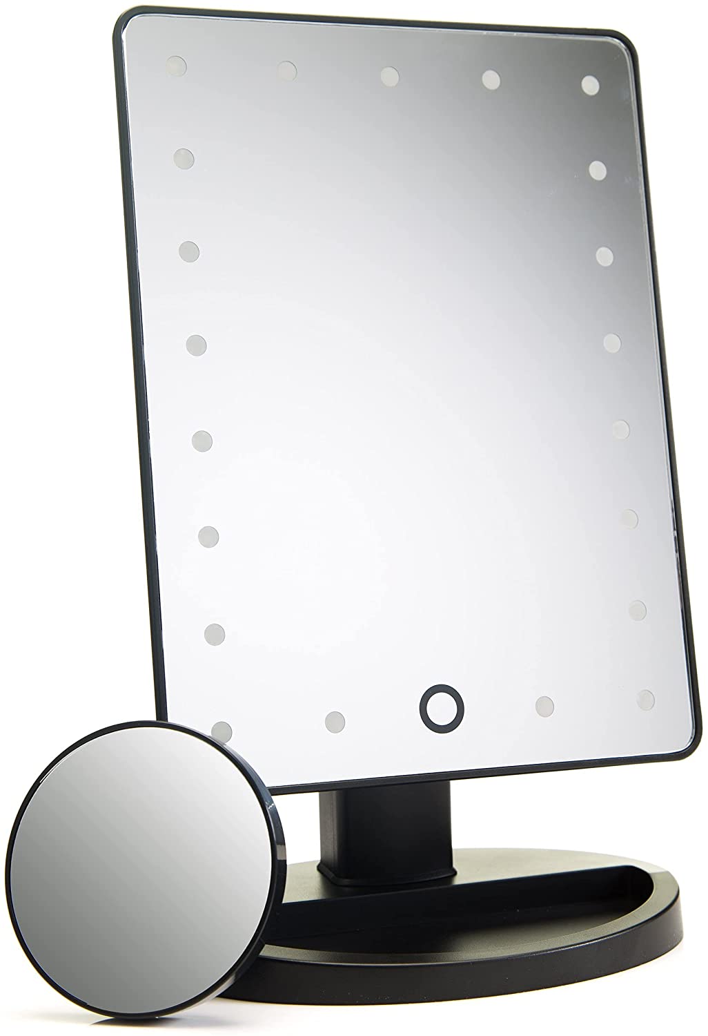 Vanity Mirror with Touch Screen Dimming,Detachable 10X Magnification Spot Mirror.  (LNC)
