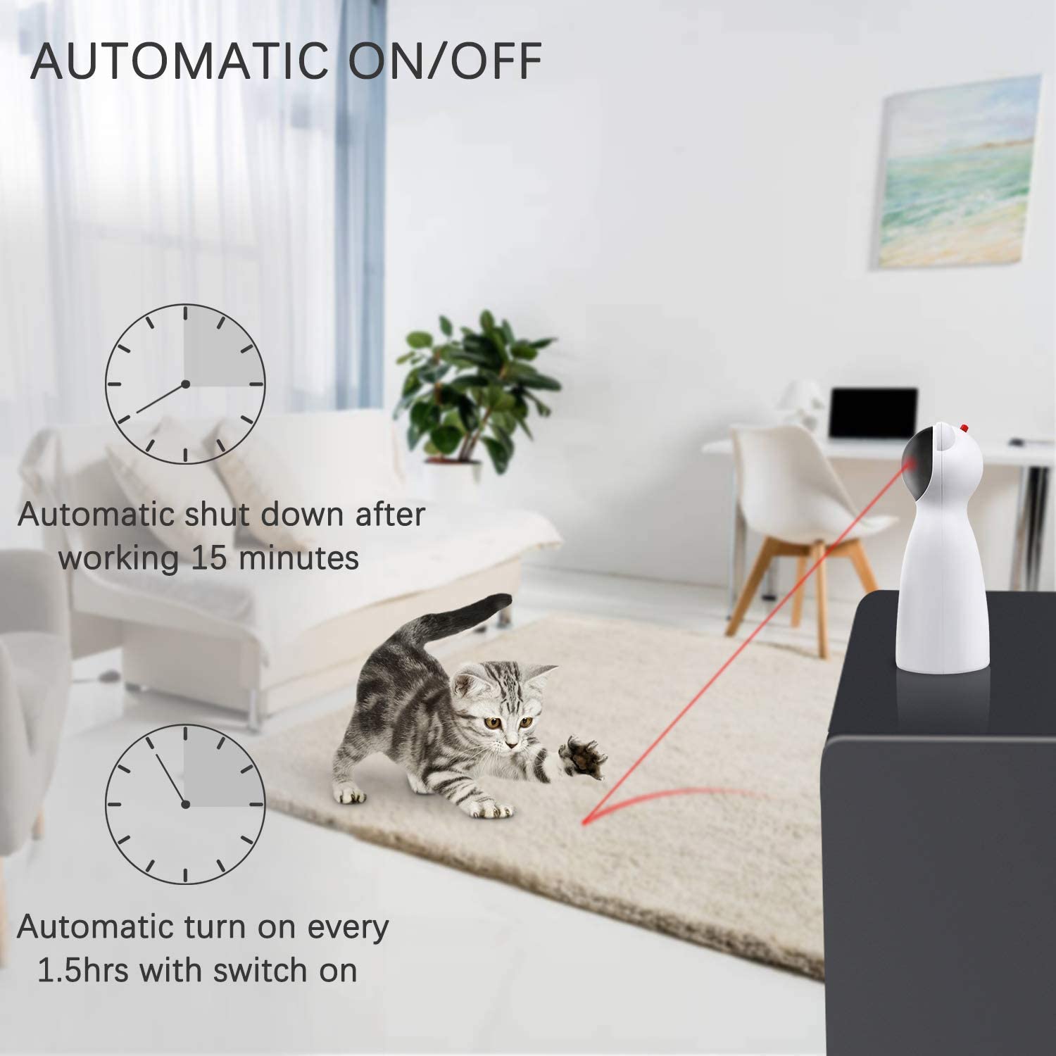 Automatic Cat Toys for Indoor Cats, Kitten Toys for Trainning Exercise USB Charging - (LNC)