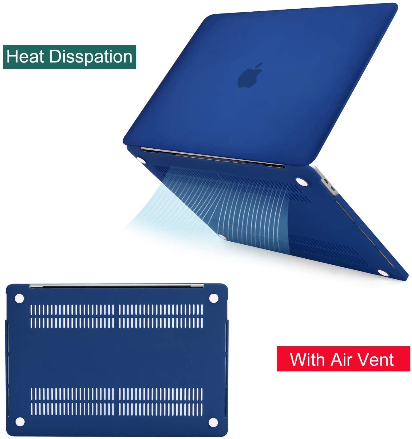 Navy Blue -  MacBook Pro 15 inch 2012-2015 & 16 inch  2019 - 2020 . Hard case, keyboard and screen protector. - e4cents