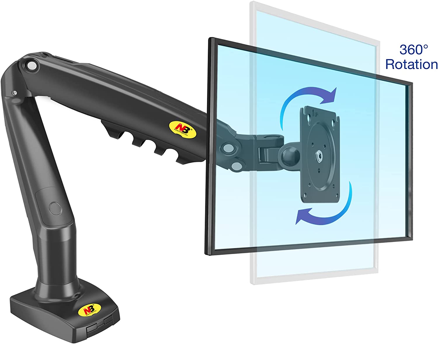 B North Bayou Monitor Desk Mount Stand Full Motion Swivel Monitor Arm with Gas Spring (LNC)