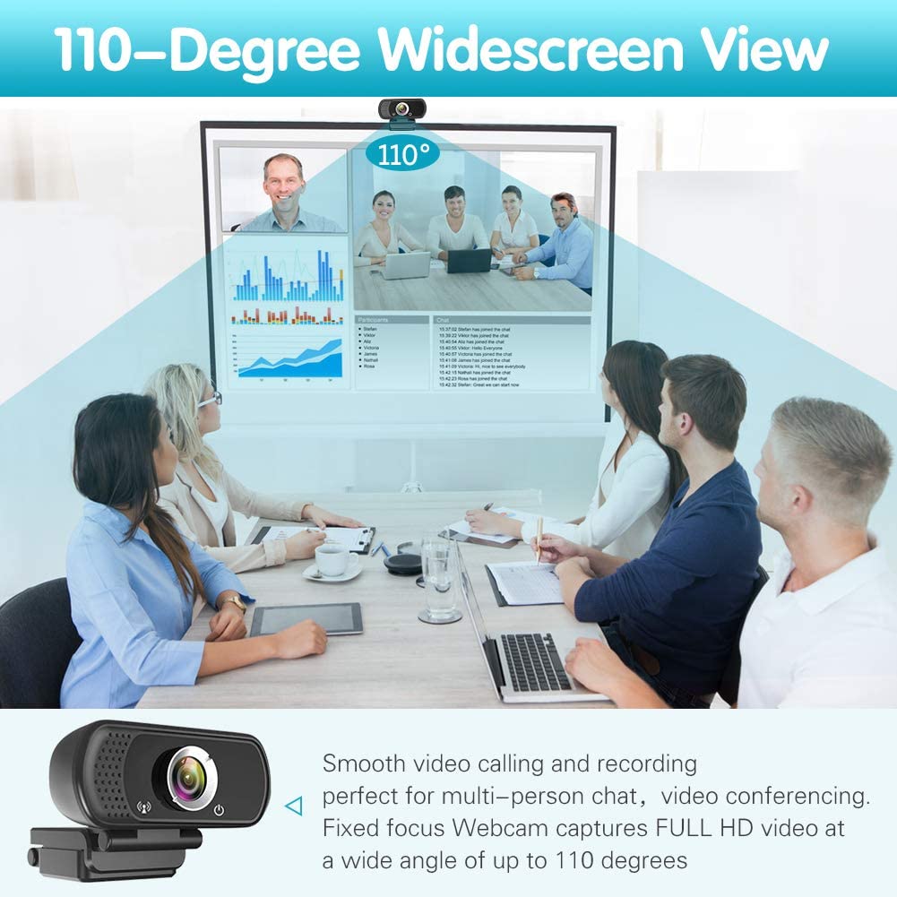 1080P Webcam,Live Streaming Web Camera with Stereo Microphone (LNC)