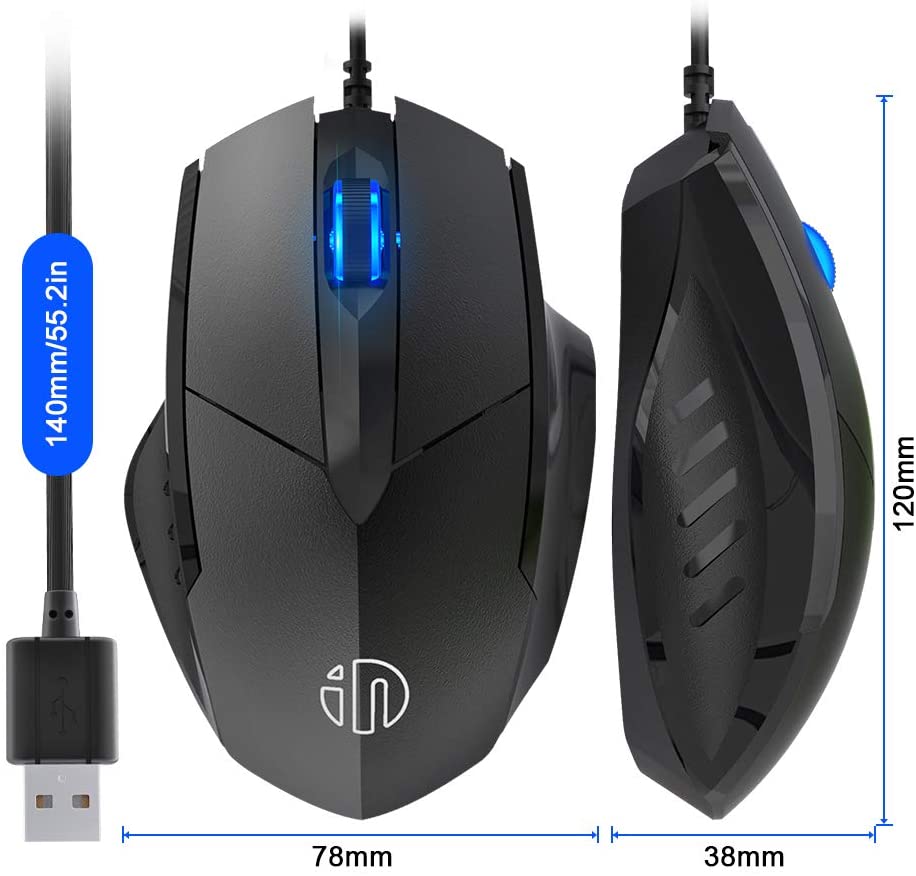 nphic Wired USB Mouse, Silent Click and Optical Tracking - e4cents