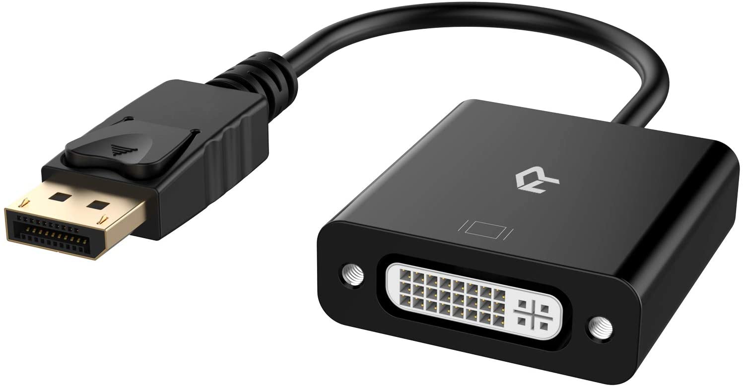 Rankie DisplayPort (DP) to DVI Adapter, 1080P Full HD Converter, Black - e4cents