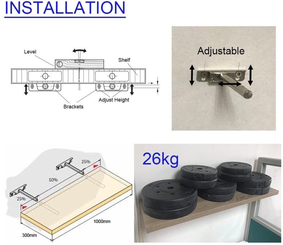 Adjustable Blind Shelf Floating Support Invisible Brackets. - e4cents
