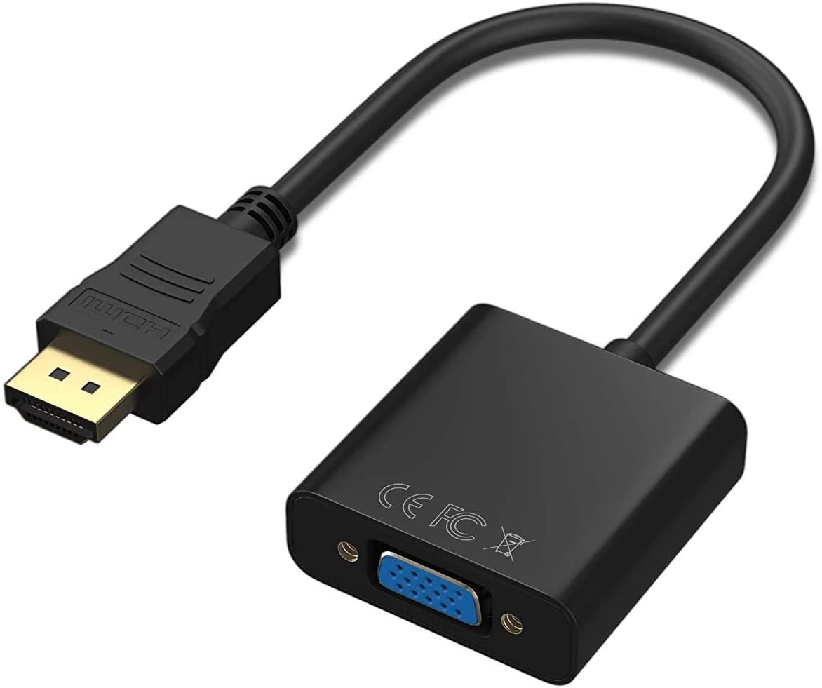 Rankie HDMI to VGA Adapter with 3.5mm Audio Port, Black - e4cents