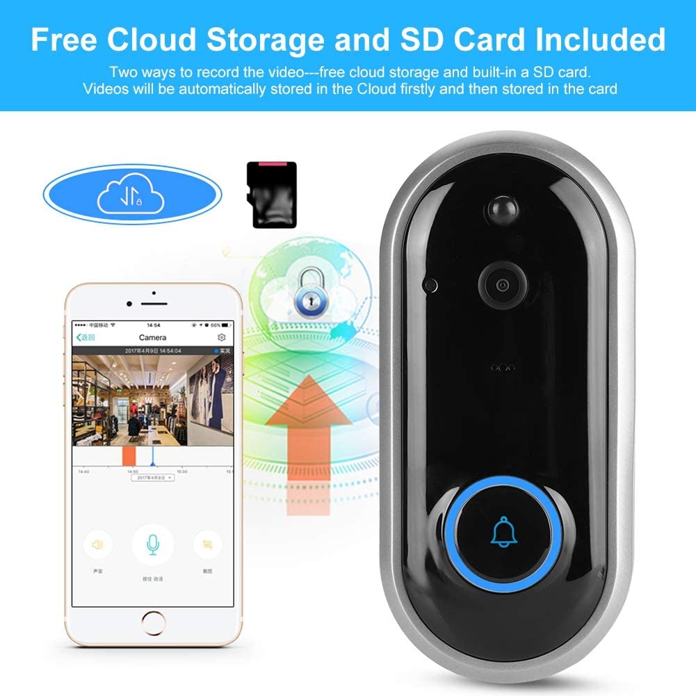 Video Wireless Doorbell Camera Smart WiFi Doorbell 720P/1080P Home Security Intercom Visible Doorphone with Chime,52 Melodies. - e4cents