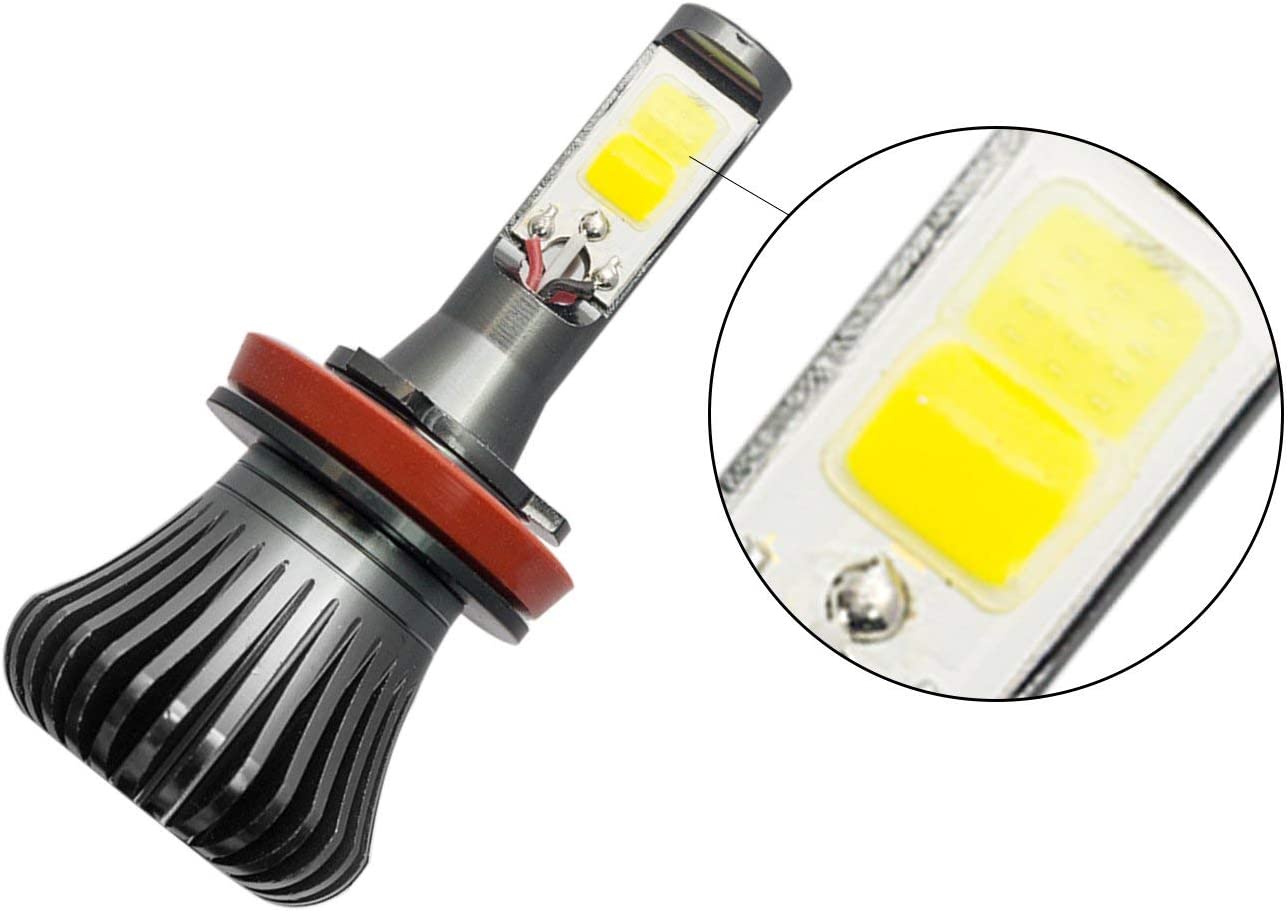 Xotic Tech H11 H8 H9 Switch White Amber Yellow Dual Color COB LED Fog Light Lamp Bulb DRL. (LNC)