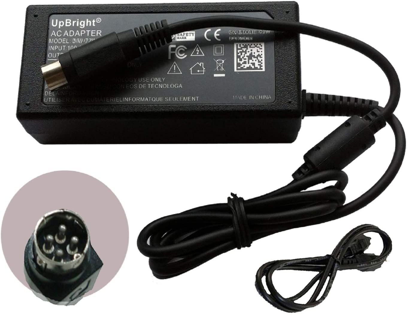 4-Pin 24V 2.5A  AC/DC power Adapter replacement  + vga cable  (LNC)