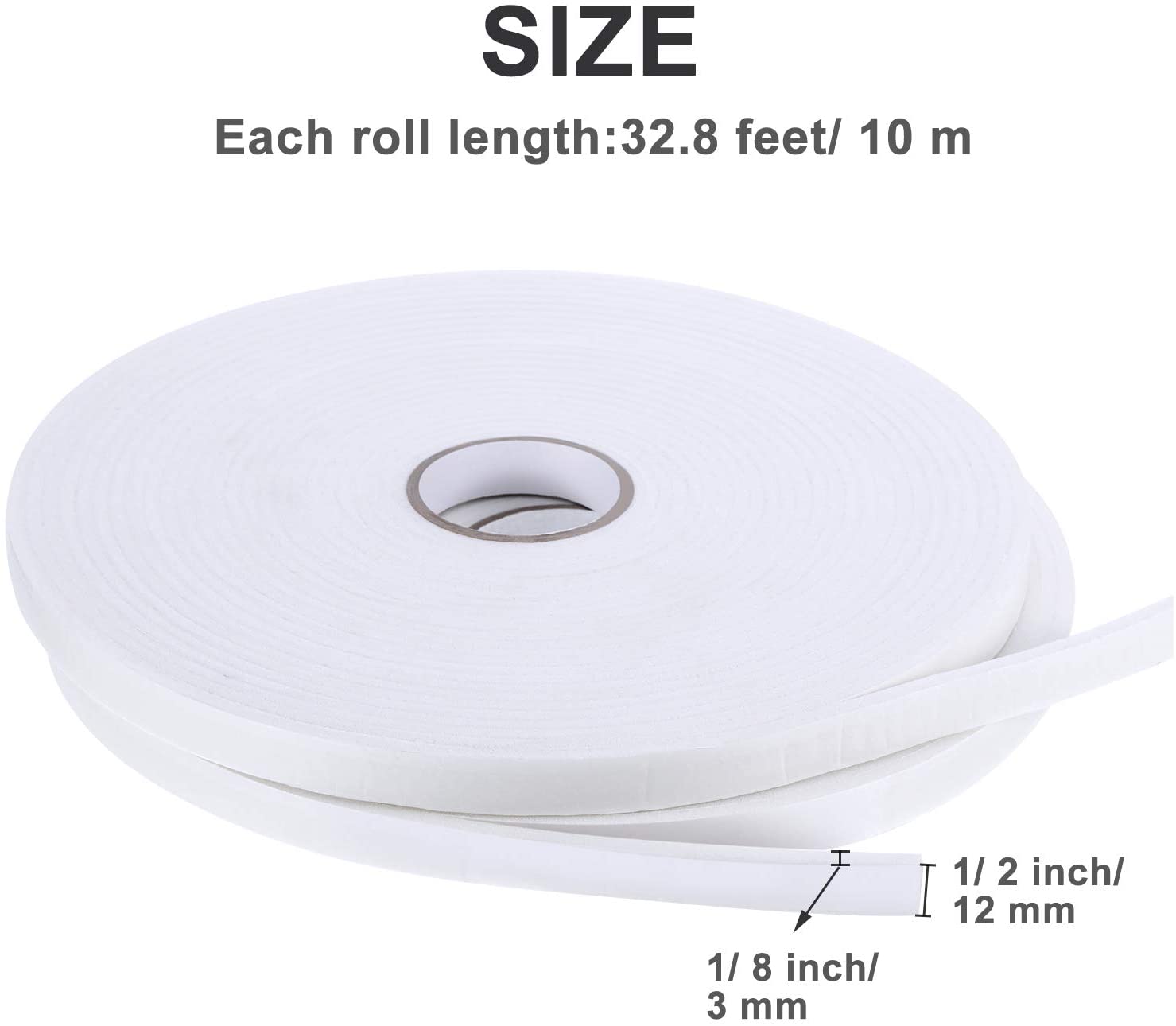 FREE - 3 Rolls Foam Mounting Tape White PE Double Sided Foam Tape Foam Adhesive Tape - e4cents