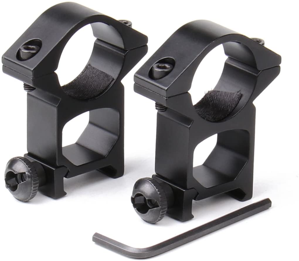 NcDe 1"/2 Pieces High Profile Scope Mount Ring for 20mm Picatinny/Weaver Rail - e4cents