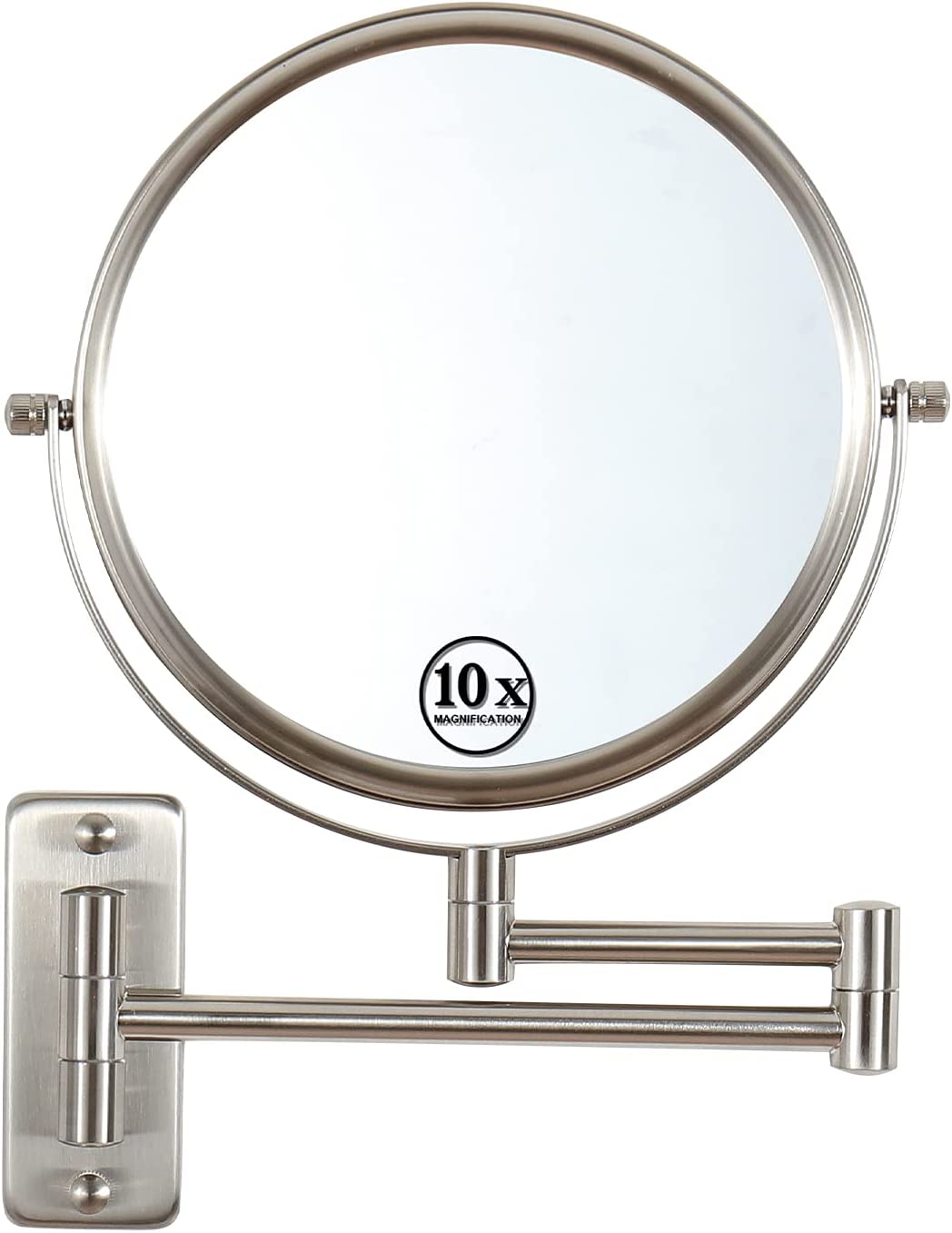 Lansi Wall Mounted Makeup Mirror, 1x/10x Double-Side Magnifying Mirror 8 Inch Vanity Mirror - (LNC)