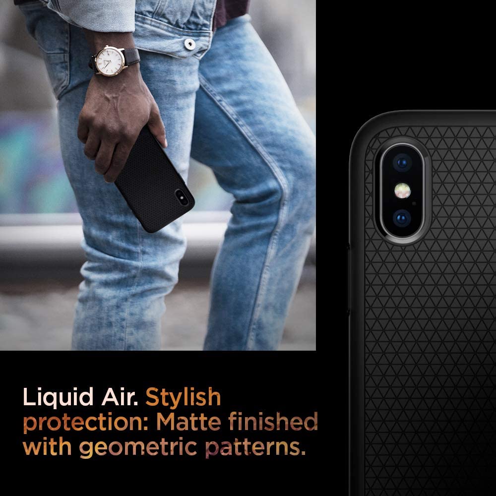 Spigen Liquid Air Armor Designed for iPhone Xs Case (2018) / Designed for iPhone X Case (2017) - Matte Black - e4cents