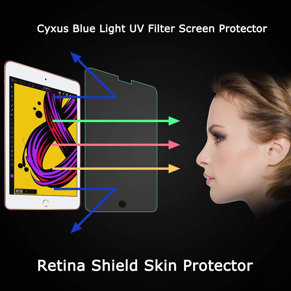 Cyxus Blue Light UV Filter Screen Protector 9H [Sleep Better] Tempered Glass Screen Protector Compatible for iPad 4th gen. - e4cents