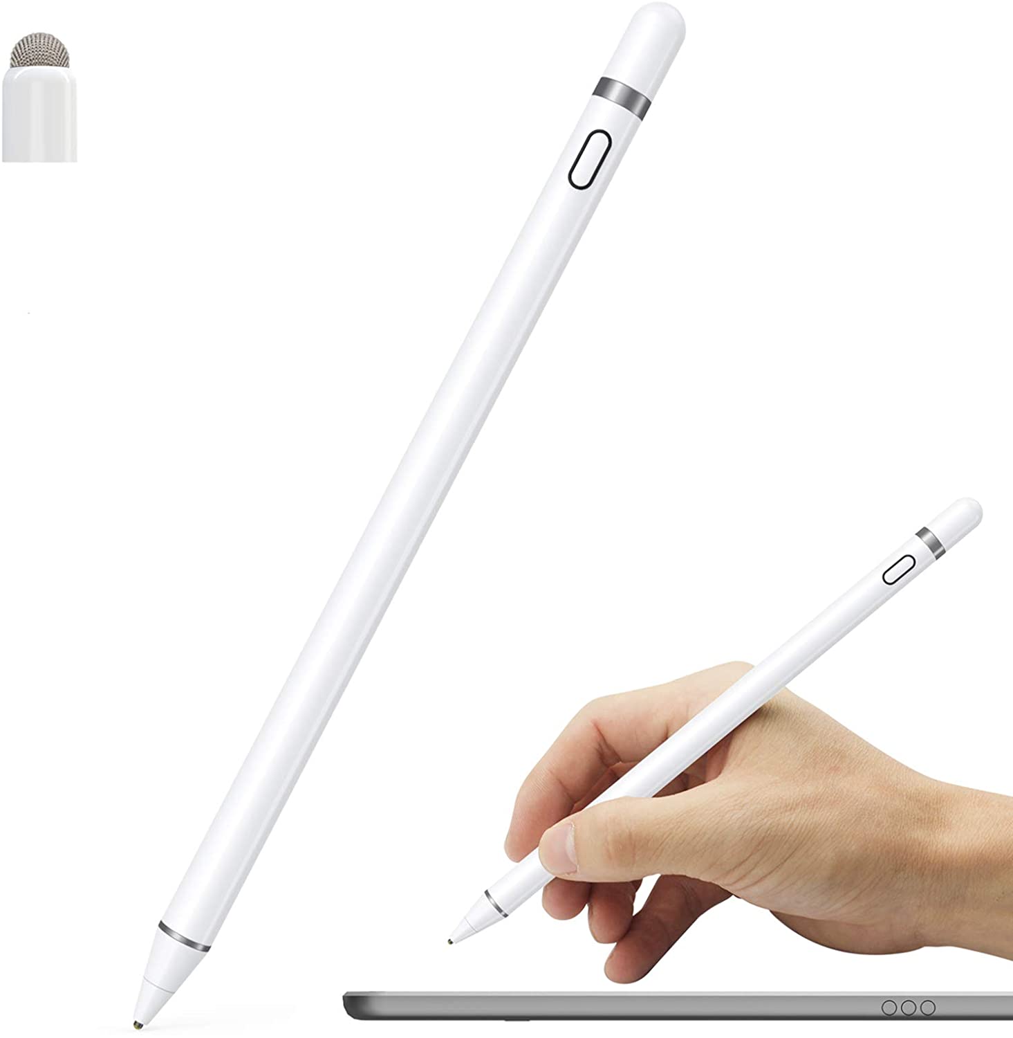 Active Stylus Pen Compatible for iOS and Android Touchscreens, Stylus Pen with Dual Touch Function, Rechargeable Stylus Pencil for All Apple - e4cents