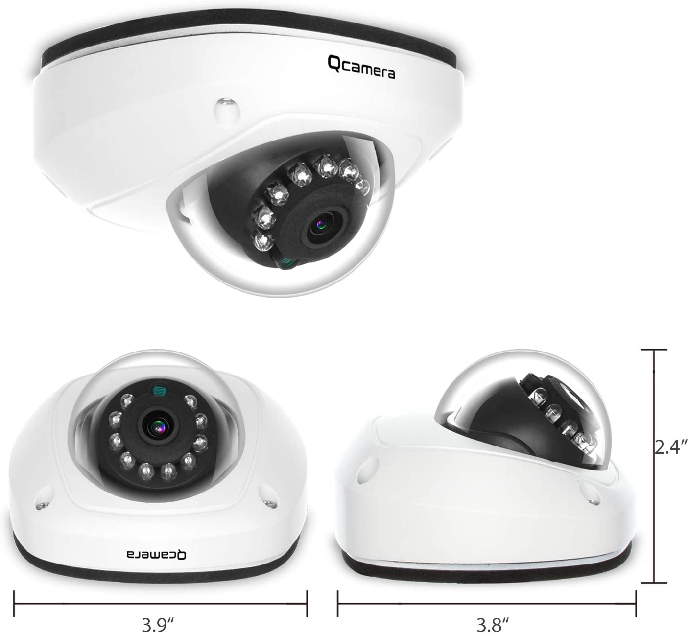 Dome Security Camera 1080P HD 4 in 1 TVI/CVI/AHD/CVBS Analog CCTV Camera 1/2.9" Sensor 2.8mm Wide.