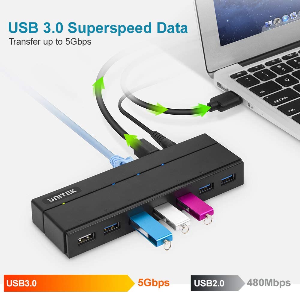 Unitek USB Ethernet Adapter 6 Ports USB 3.0 Hub with Gigabit Ethernet Converter