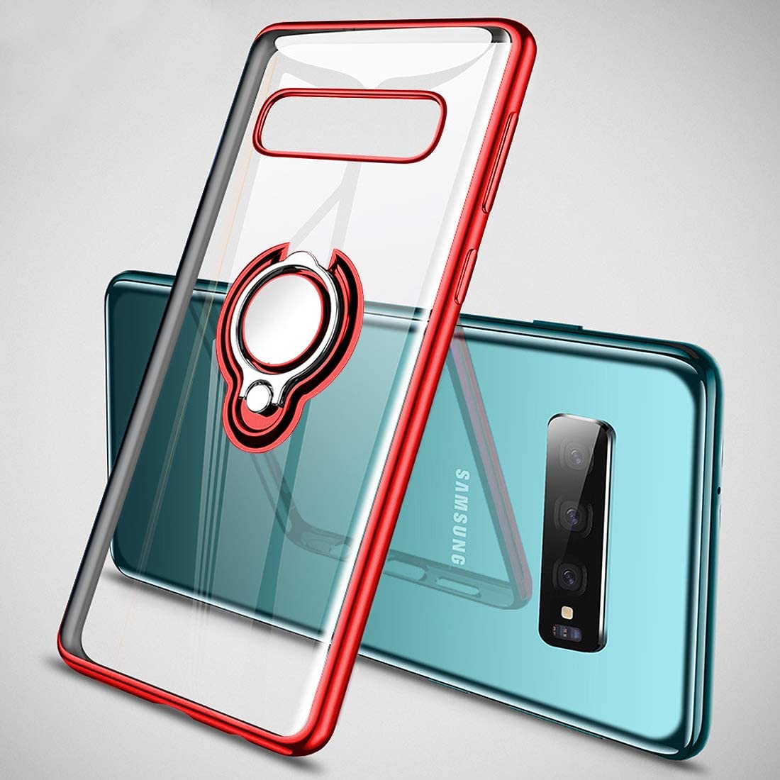 Galaxy S10 Case Clear with Design  S10/S10 plus   - Red - e4cents