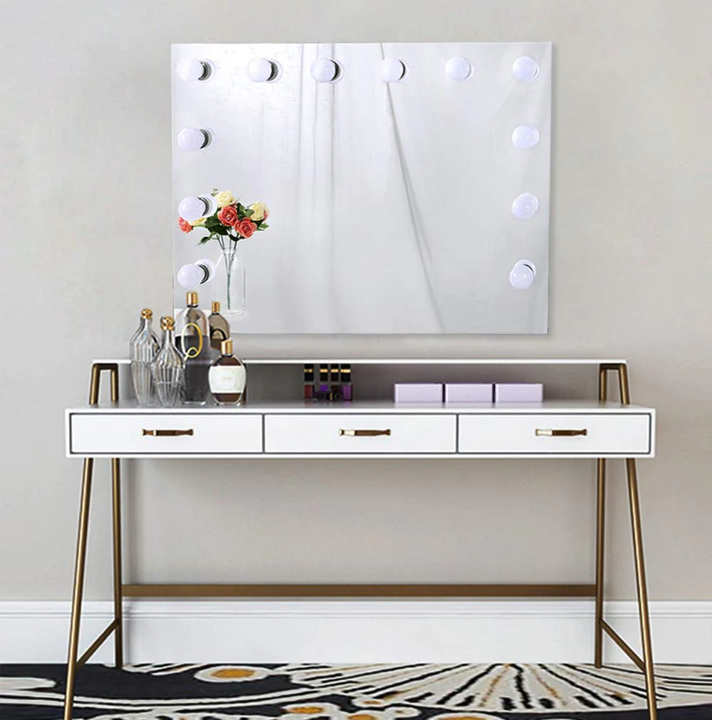 Hollywood Makeup Mirror for Wall, Large Makeup Vanity Mirror with Ligths in Bedroom