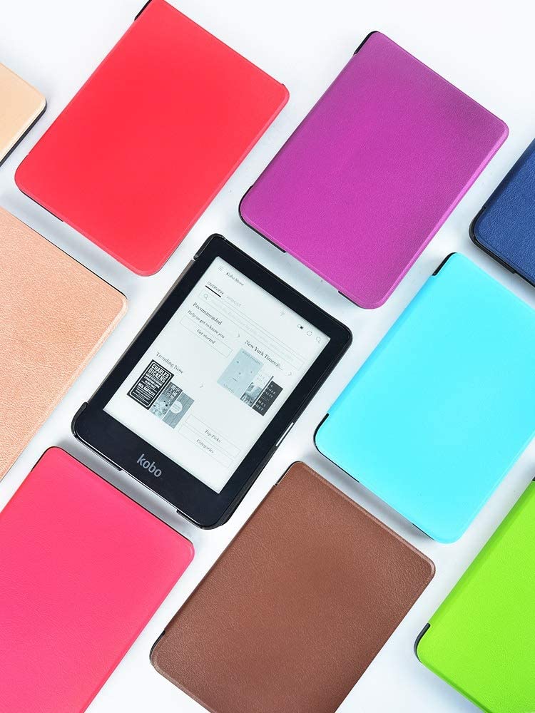 TAB Cases for Kobo Clara HD 6 Inch Ebook N249, Smart Protective Shell Auto Sleep/Wake Cover PU Leather - e4cents