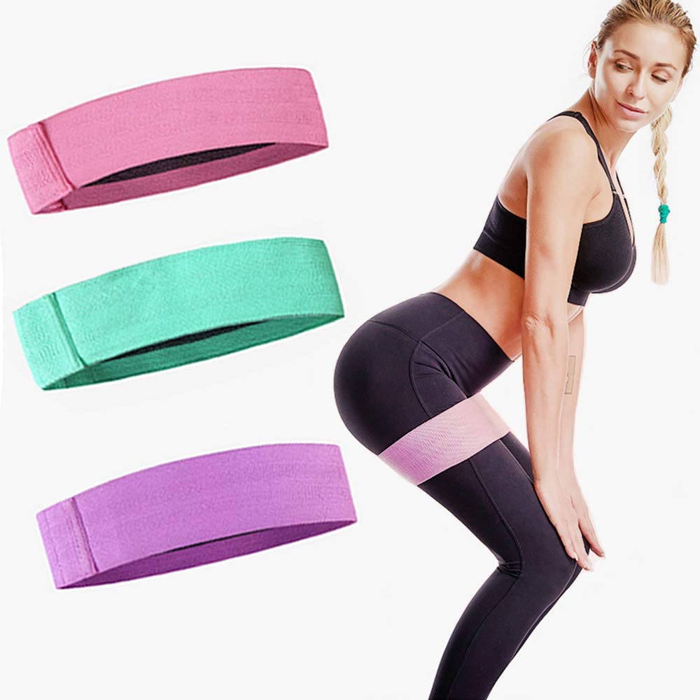 LVTOCVO Resistance Bands for Legs and Butt, Polygon Fabric Non-Slip Bands, Hip Loop Exercise Bands Set for Squat Glute Hip - e4cents