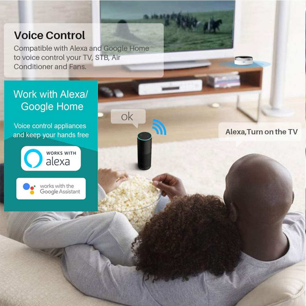 Smart IR Remote Controller All in One IR Blaster Controller for TV DVD AC STB etc,Compatible with Alexa and Google Home,No Hub Required - e4cents