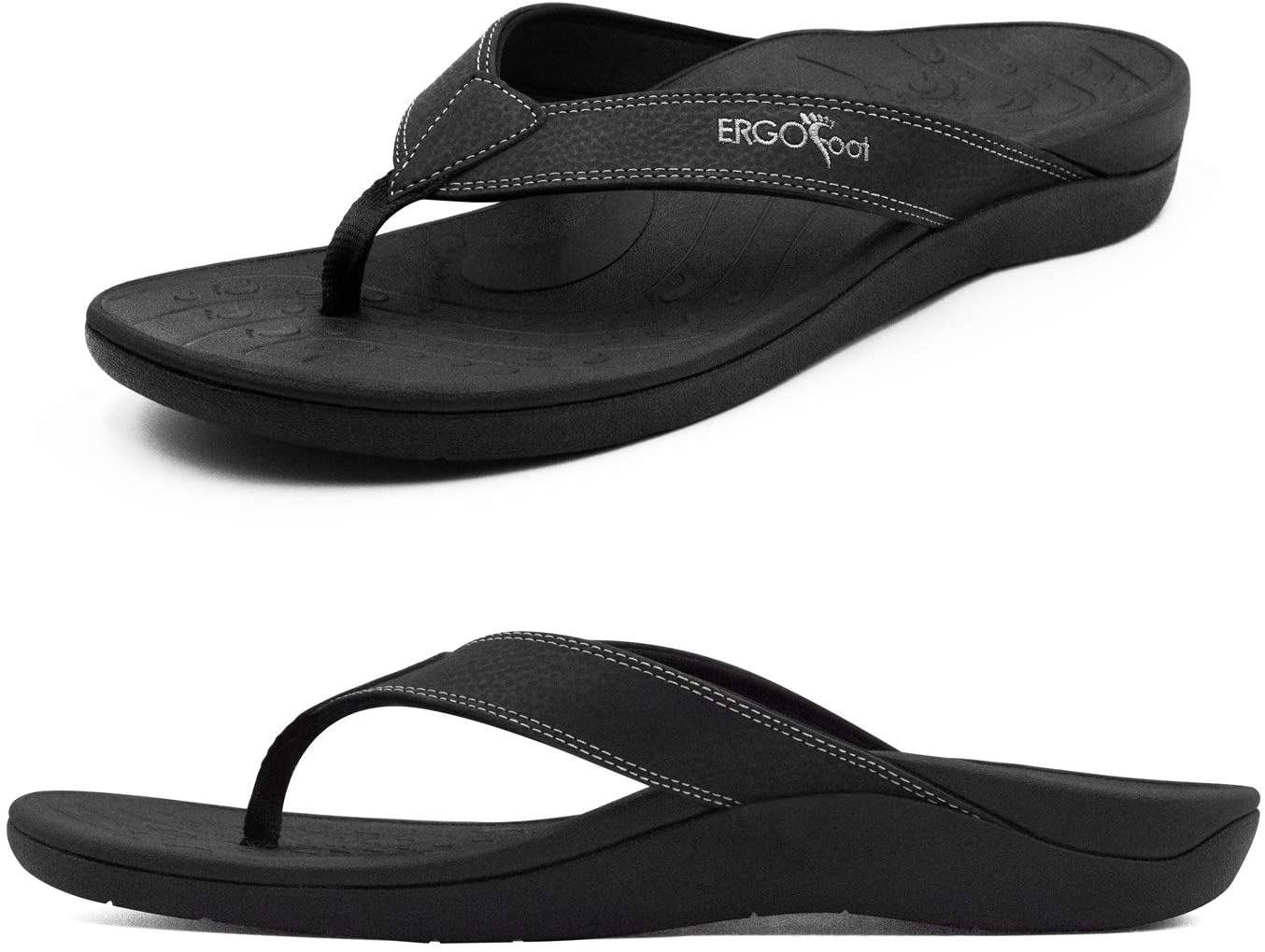 ERGOfoot Flip Flops Beach Slippers Orthotic Thong Sandals with Arch Support for Women & Men (5 Men/ 6 Women). - e4cents