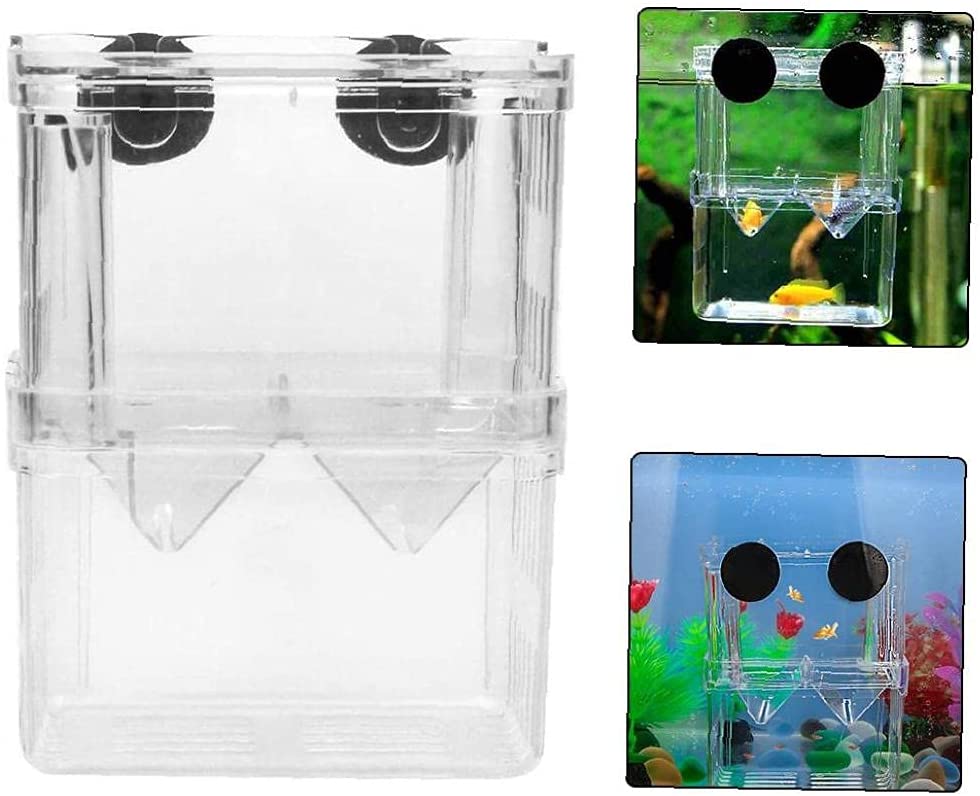 Double-Deck Clear Fish Breeding Isolation Box Aquarium Clear Hatchery Fish Tank Incubator Fish House - e4cents